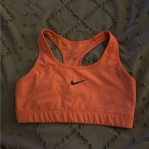 Nike Orange Racerback Sports Bra Moisture-Wicking